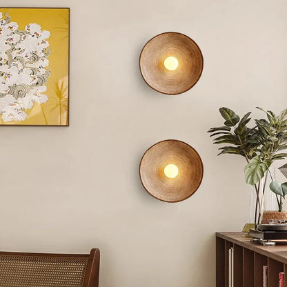 Retro Keramische Stijl Hars Ronde LED Wandlamp
