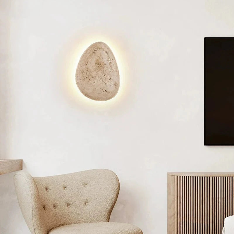 Noordse Beatrice Travertinsteen Wandlamp