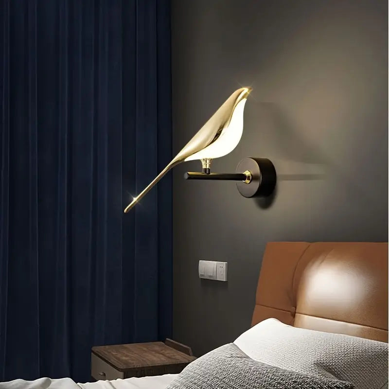 Moderne LED Vogelontwerp Wandlamp met Metalen Afwerking