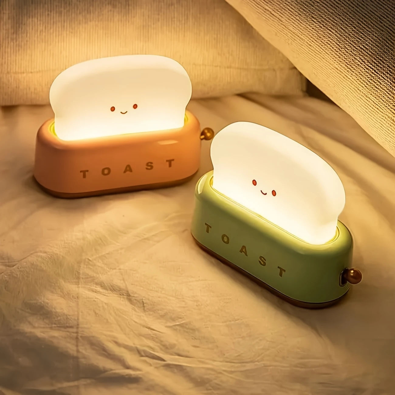 Toaster Vorm LED Nachtlamp – Oplaadbare Tafellamp met Warme Sfeerverlichting