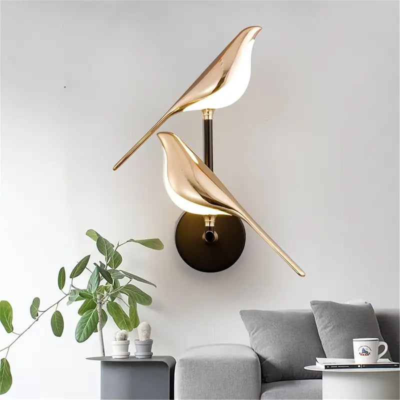 Moderne LED Vogelontwerp Wandlamp met Metalen Afwerking