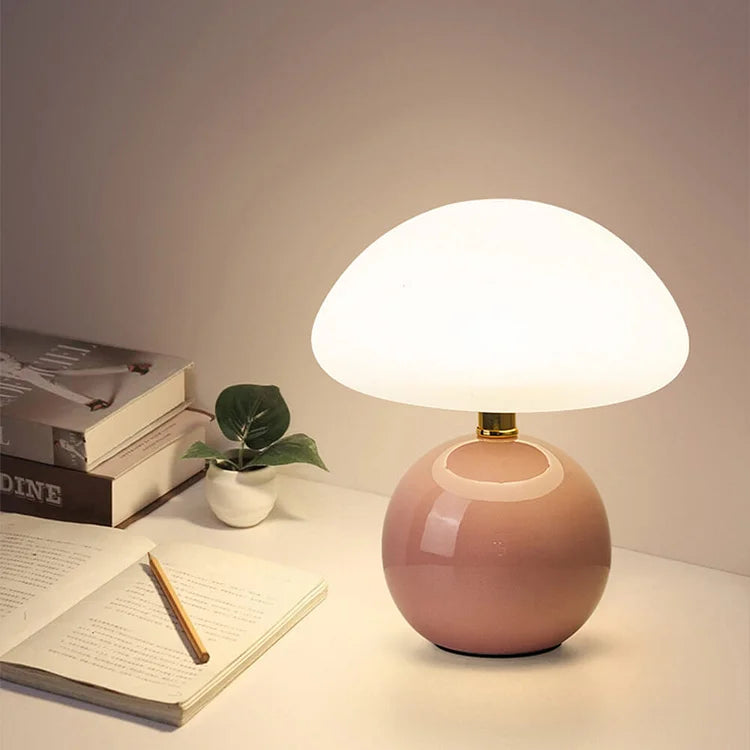 Franse Crème Paddenstoellamp – Elegante LED Verlichting voor een Gezellige Sfeer 6