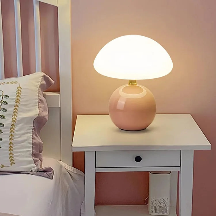 Franse Crème Paddenstoellamp – Elegante LED Verlichting voor een Gezellige Sfeer 5