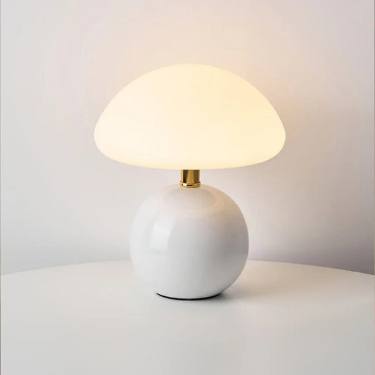 Franse Crème Paddenstoellamp – Elegante LED Verlichting voor een Gezellige Sfeer 1
