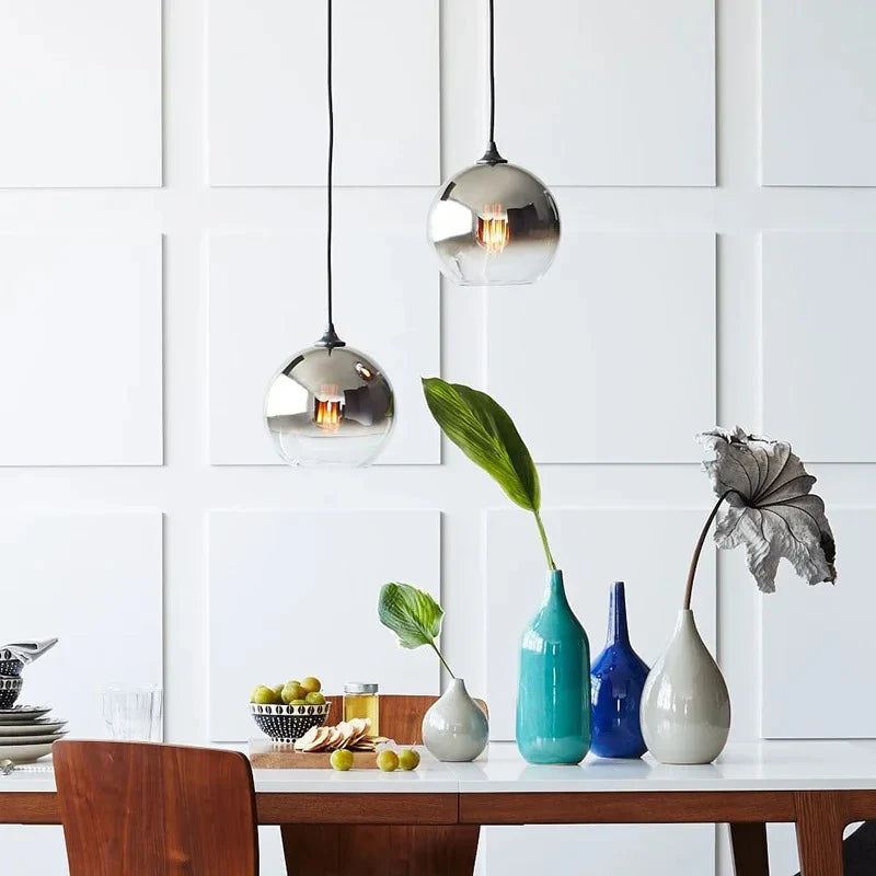 Glazen Hanglamp met Metallic Ombre Afwerking