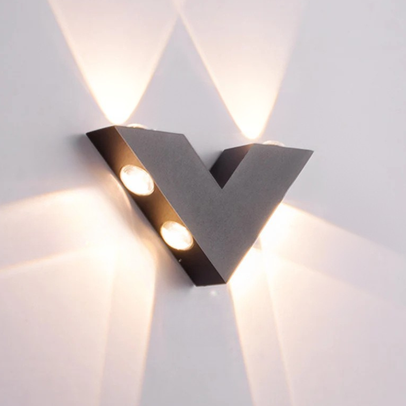 Minimalistische V-vormige LED Buiten Wandlamp