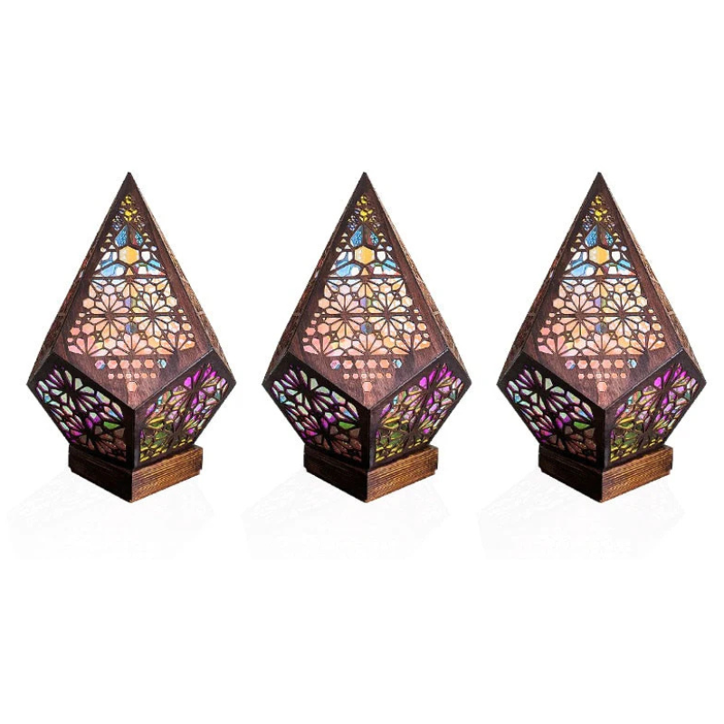 Houten Holle LED Nachtlampje Projector