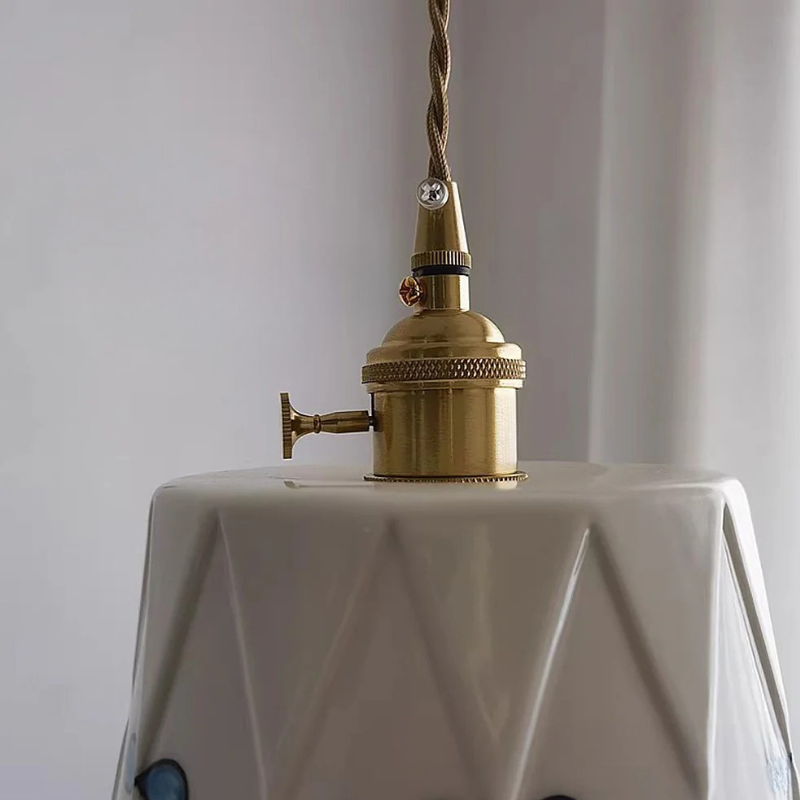 Retro Klassiek Keramisch Wit Hanglamp
