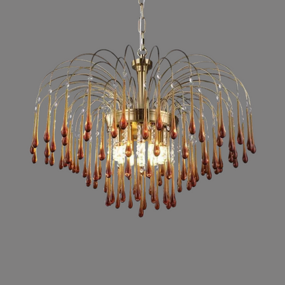 Teardrop Luxe Kristallen Waterval Messing Kroonluchter