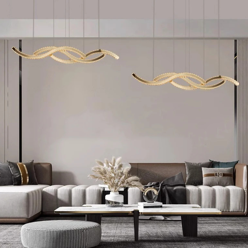 Luxe Kristallen Golfvormige Hanglamp