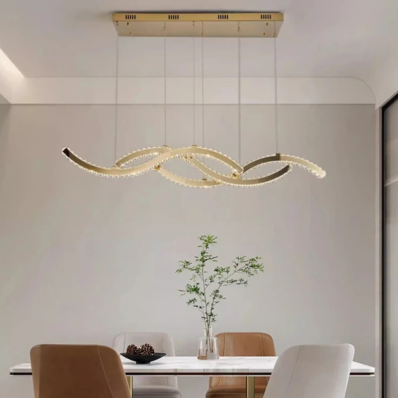 Luxe Kristallen Golfvormige Hanglamp