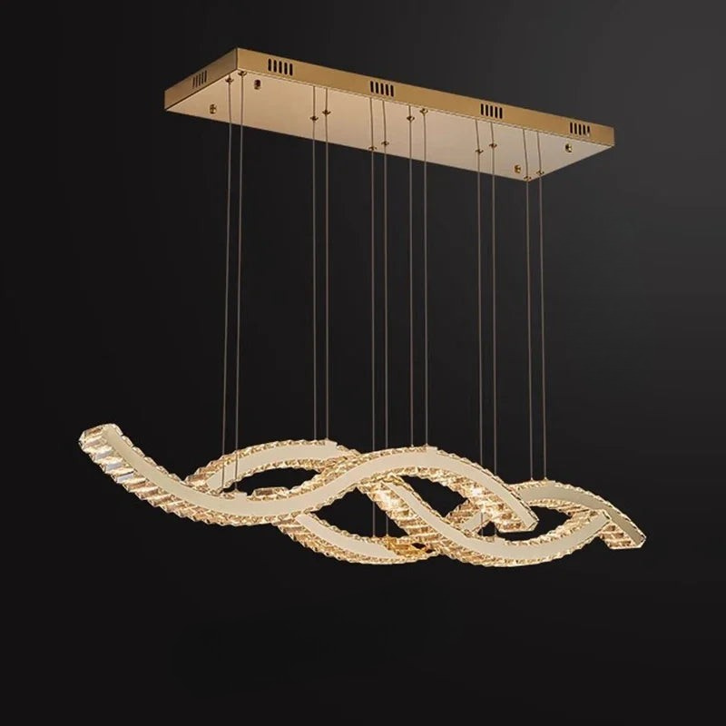 Luxe Kristallen Golfvormige Hanglamp