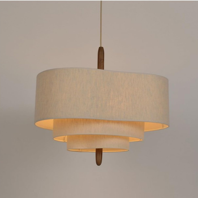 Elegante Stoffen Hanglamp met Warme Gloed