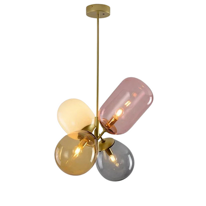 Luminara Tak Art Deco Glas-in-Lood Kroonluchter