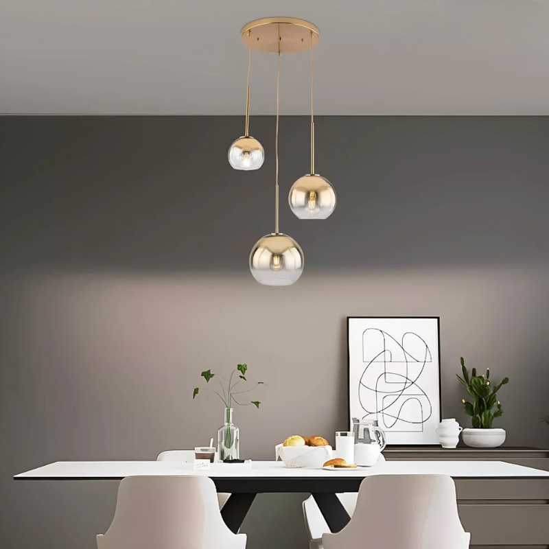 Glazen Hanglamp met Metallic Ombre Afwerking