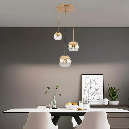 Glazen Hanglamp met Metallic Ombre Afwerking