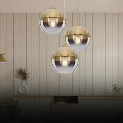 Glazen Hanglamp met Metallic Ombre Afwerking