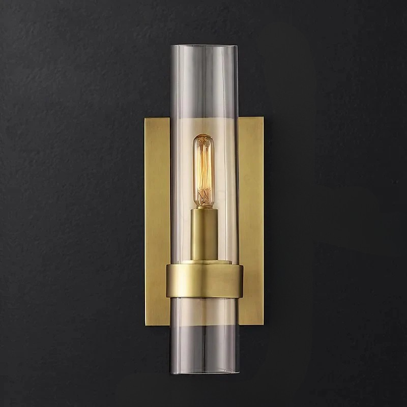 Flame Cilindrische Wandlamp van Glas en Metaal