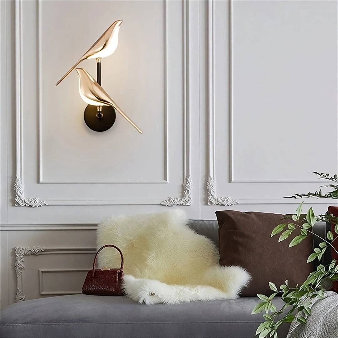 Moderne LED Vogelontwerp Wandlamp met Metalen Afwerking