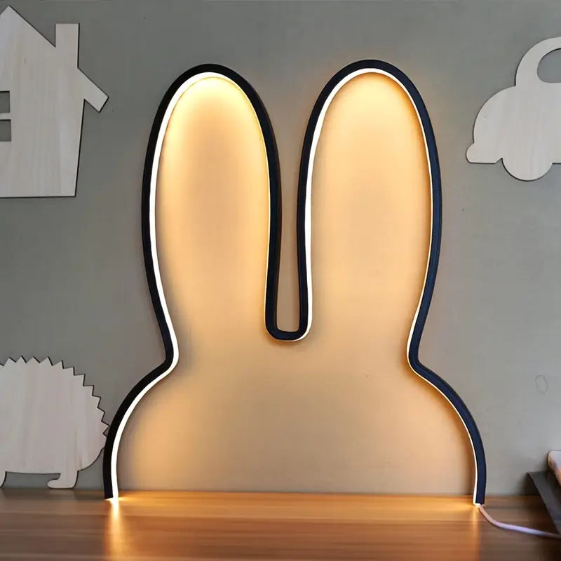 Schattige Konijn LED Wandlamp – USB Aansluiting & Dimbaar in Drie Kleuren