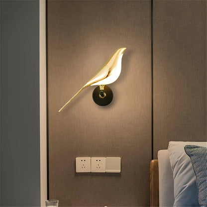 Moderne LED Vogelontwerp Wandlamp met Metalen Afwerking