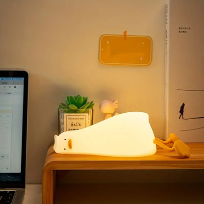 Eenden Nachtlampje – Dimbare LED Tafellamp in Zacht Siliconen Design
