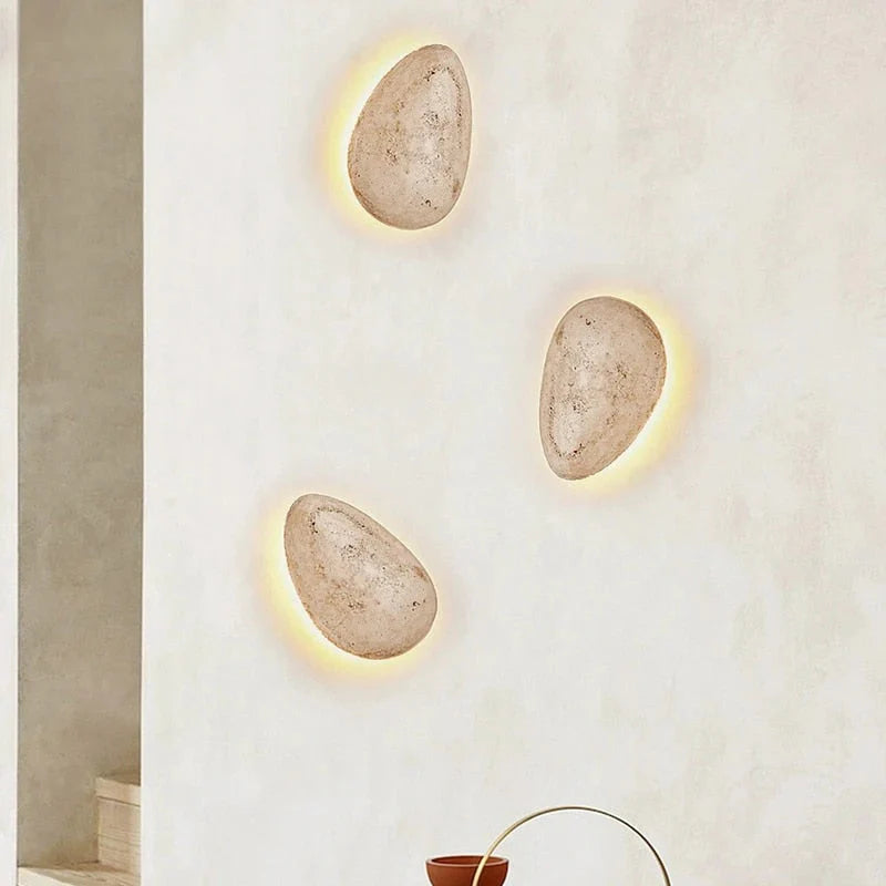 Noordse Beatrice Travertinsteen Wandlamp