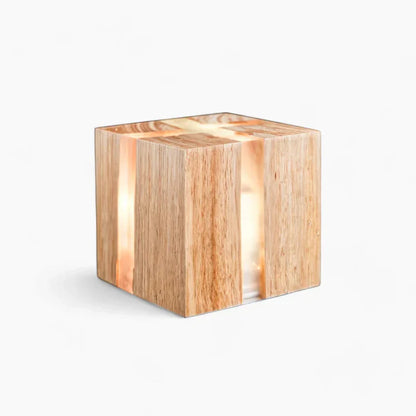Uniek Art Hout Crackle Design Tafellamp