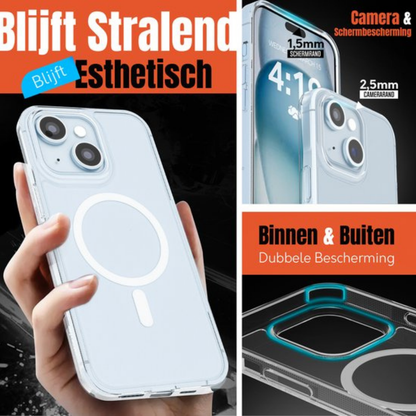 Telefoonhoesje Transparant Magneet Draadloos Opladen Bescherming