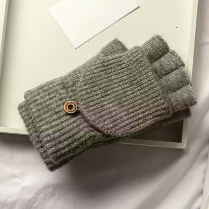 Handschoenen Heren Winter Halfvinger Gebreid Warm