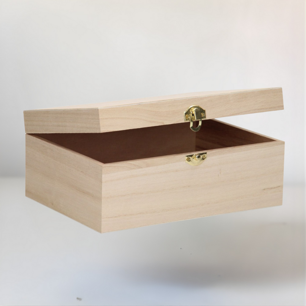 Houten Opbergdoos Decoratief Onbewerkt Hout Sluiting