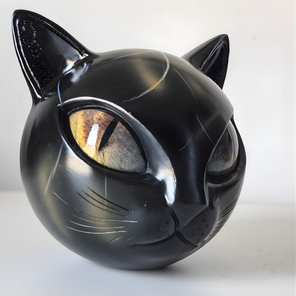 Beeldje Kattenhoofd Mystiek Hars Tafel Decoratie