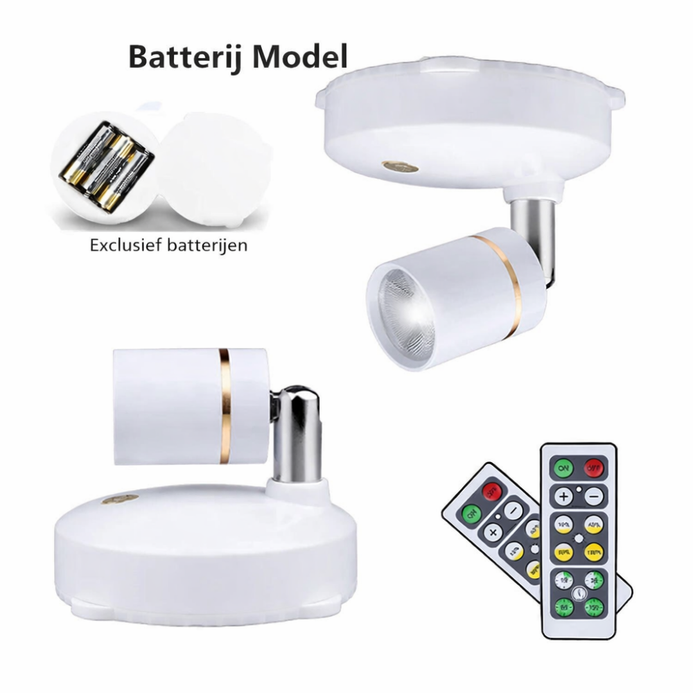 Wandlamp LED Draadloos Dimbaar Spotlamp Afstandsbediening