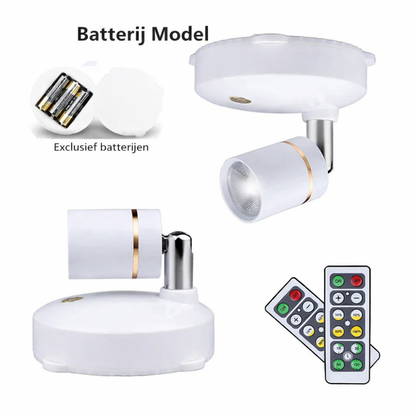Wandlamp LED Draadloos Dimbaar Spotlamp Afstandsbediening