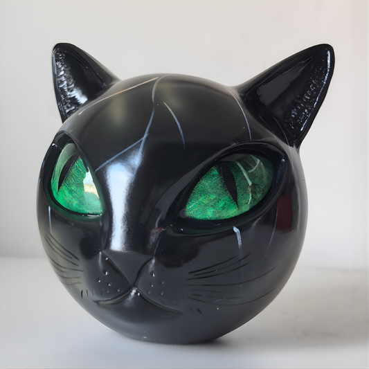 Beeldje Kattenhoofd Mystiek Hars Tafel Decoratie