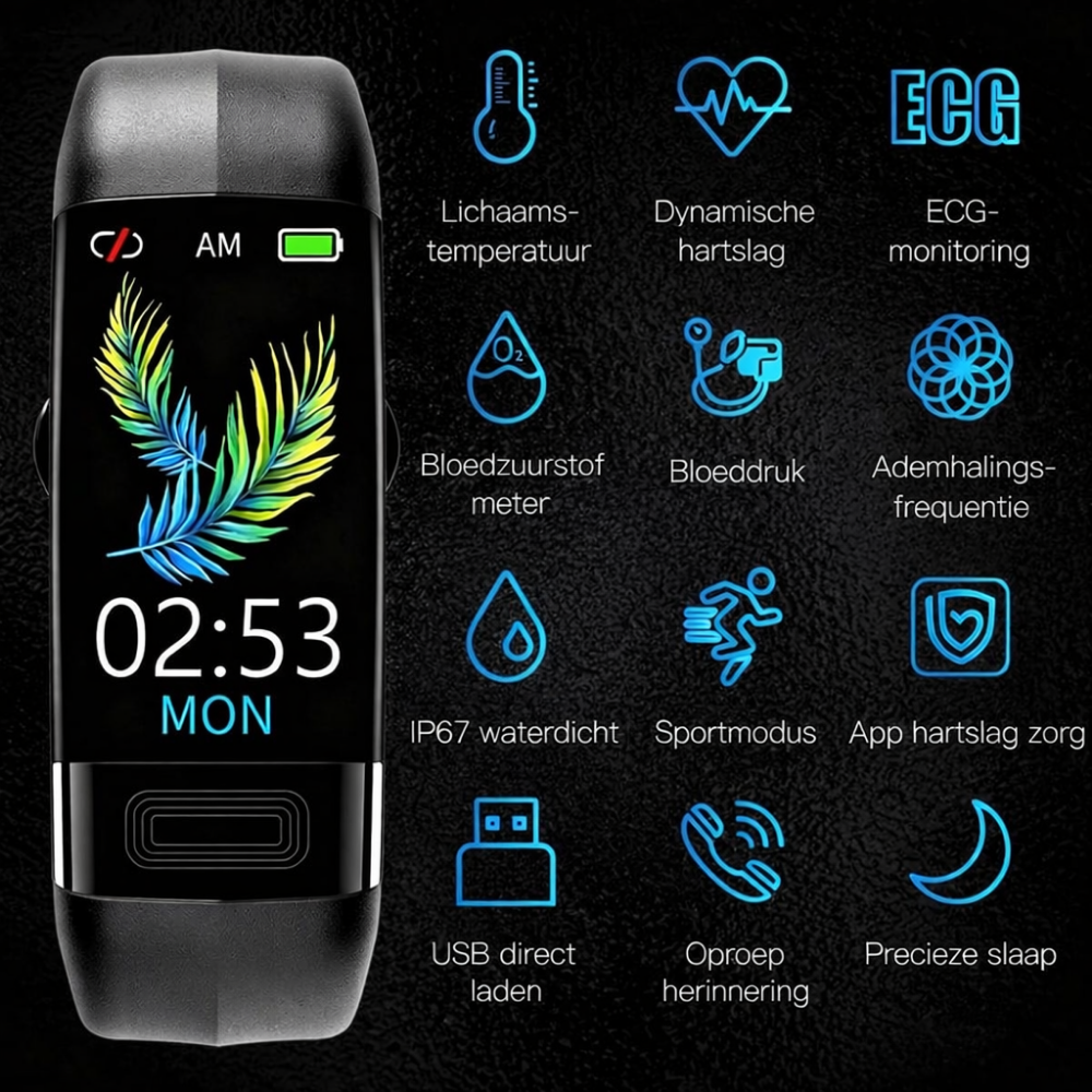 Smartwatch Dames Heren Gezondheid Fitness Tracker