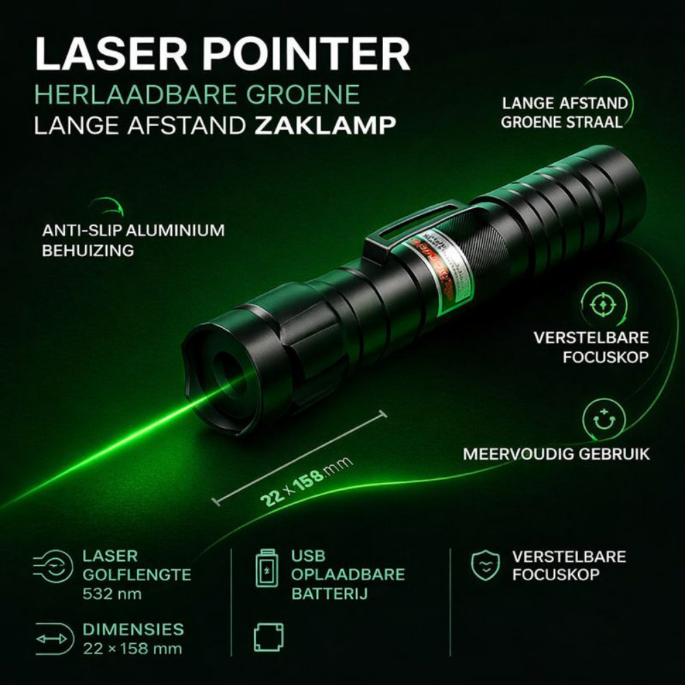 Laser Pointer Oplaadbaar Lange Afstand Precisie Tool