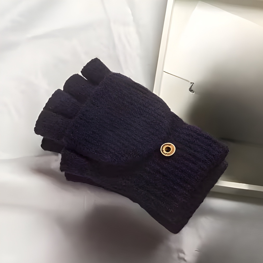 Handschoenen Heren Winter Halfvinger Gebreid Warm