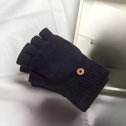 Handschoenen Heren Winter Halfvinger Gebreid Warm