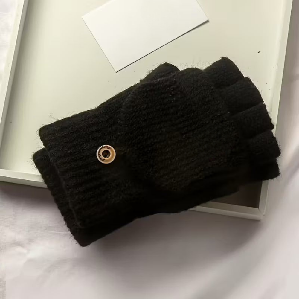 Handschoenen Heren Winter Halfvinger Gebreid Warm