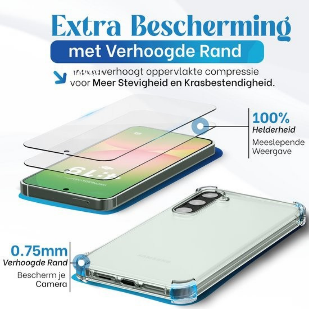 Telefoonhoesje Transparant Siliconen Shockproof Screenprotector