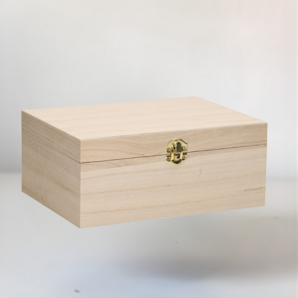 Houten Opbergdoos Decoratief Onbewerkt Hout Sluiting