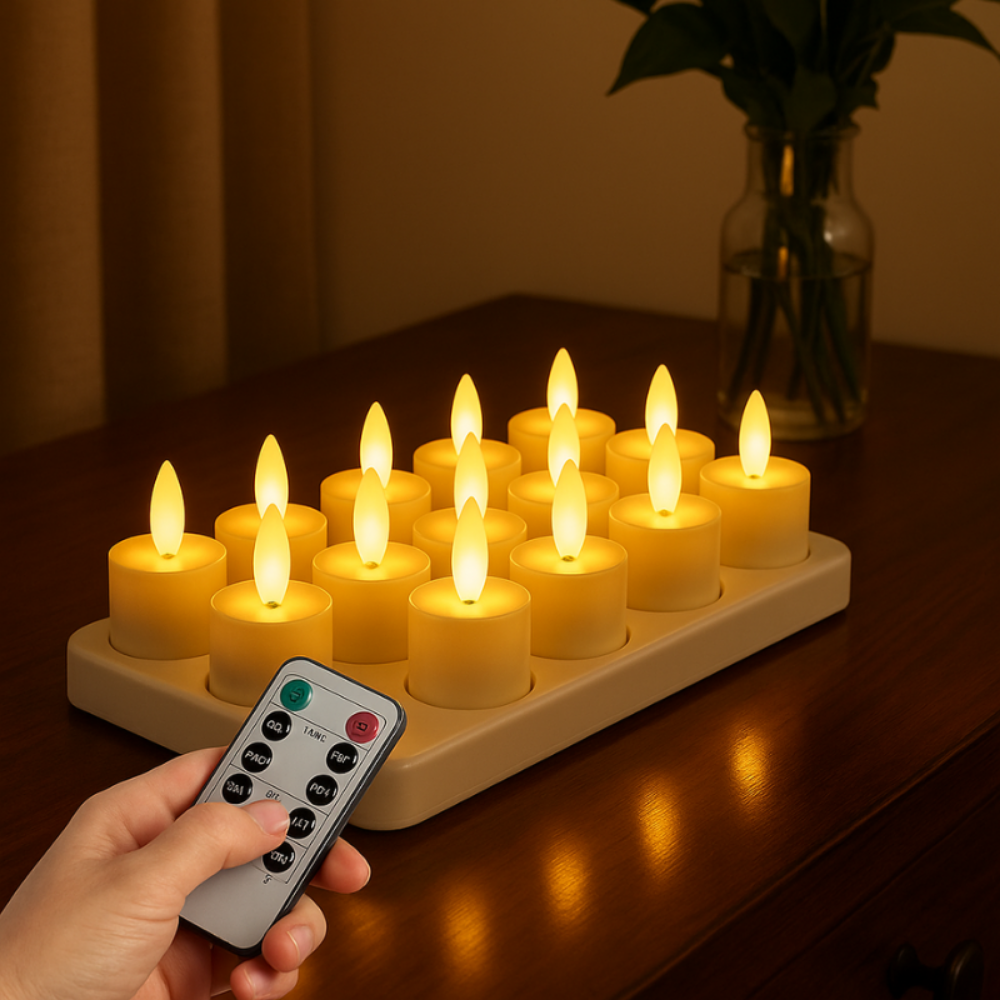 LED Kaarsen Oplaadbaar Afstandsbediening Timer Vlamloos