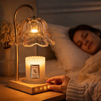 Lamp Glas Kaarsenwarmer  Hout Geurverspreiding Veilig