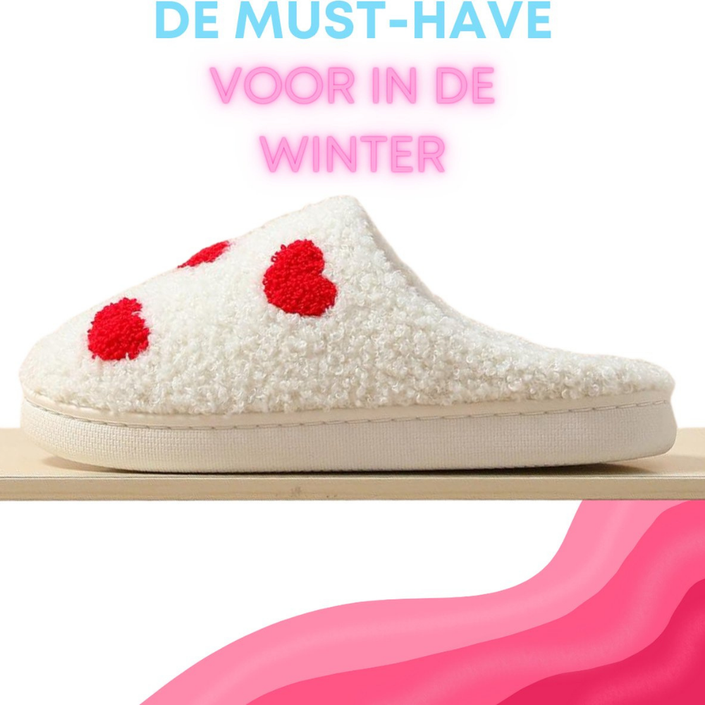 Pantoffels Dames Fleece Warm Hartdesign Valentijnsdag