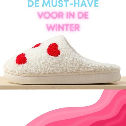 Pantoffels Dames Fleece Warm Hartdesign Valentijnsdag