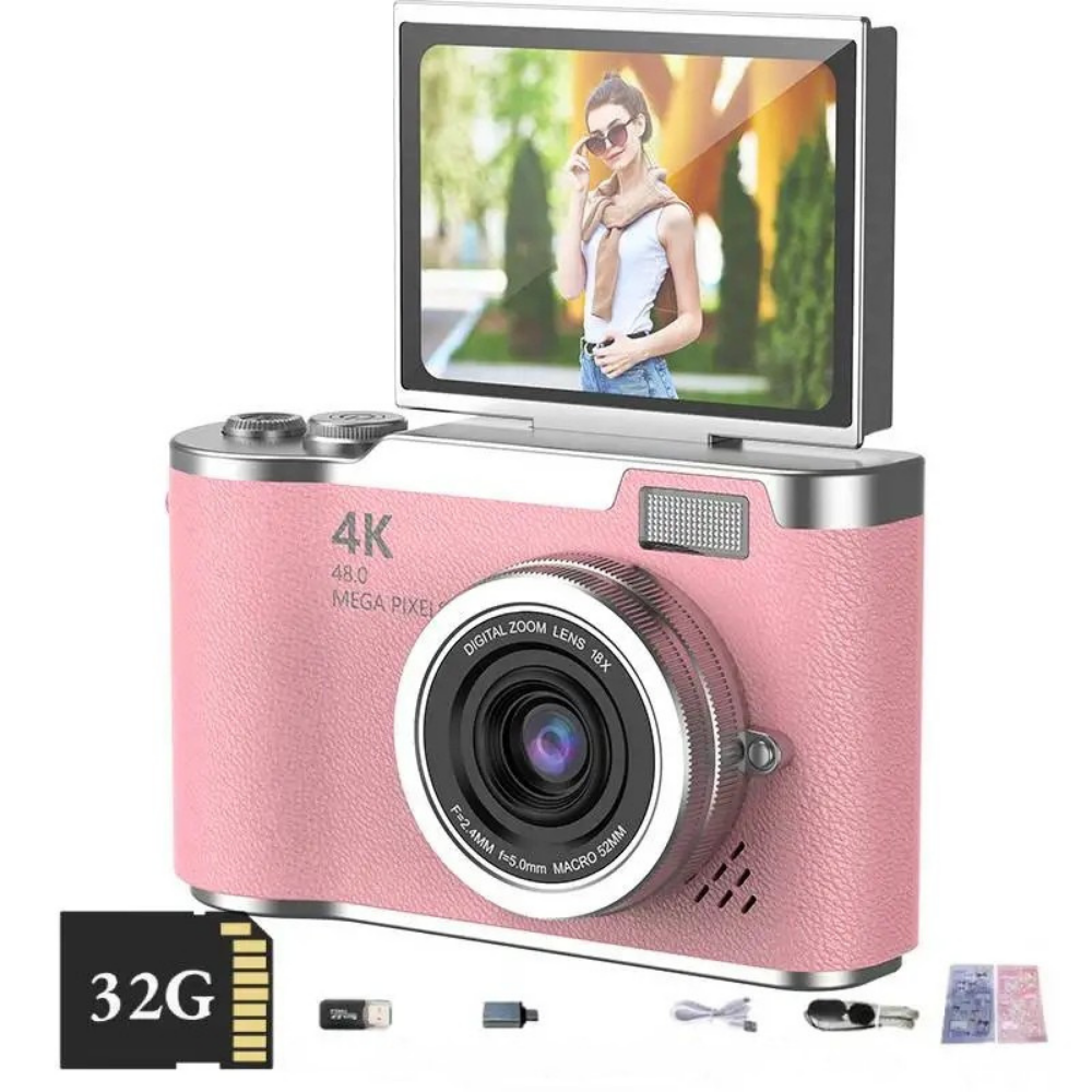 Digitale Camera 4K Flip Scherm Zoom Fotografie Video