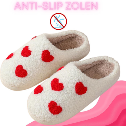 Pantoffels Dames Fleece Warm Hartdesign Valentijnsdag