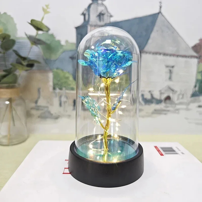 Tafellamp Roos LED Glazen Stolp Sfeerverlichting Decoratief
