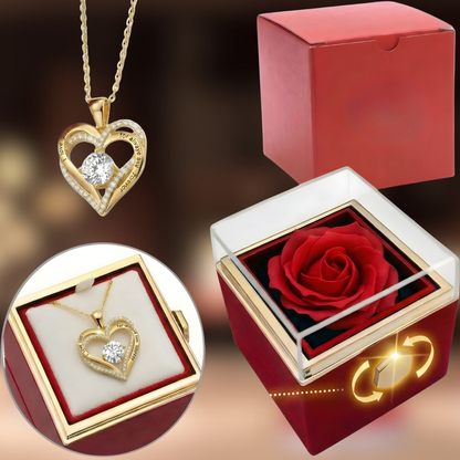 Cadeaubox Roos Luxe Sieraden Ketting Geschenk Valentijnsdag